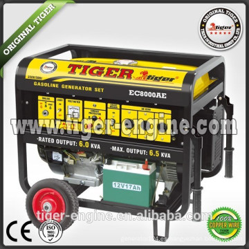 6.0KW-6.5KW EC8000AE GENERADOR DE GASOLINA DE MARCA TIGER COOPER WIRE